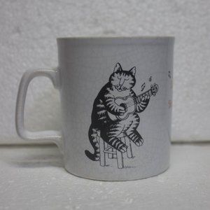 Vintage Kiln Craft Cat Singer Songwriter Mug Heavy Crazing